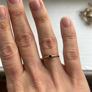 14k stamped sapphire ring.